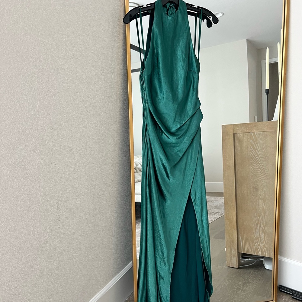 [VICI] Green Halter Maxi Dress